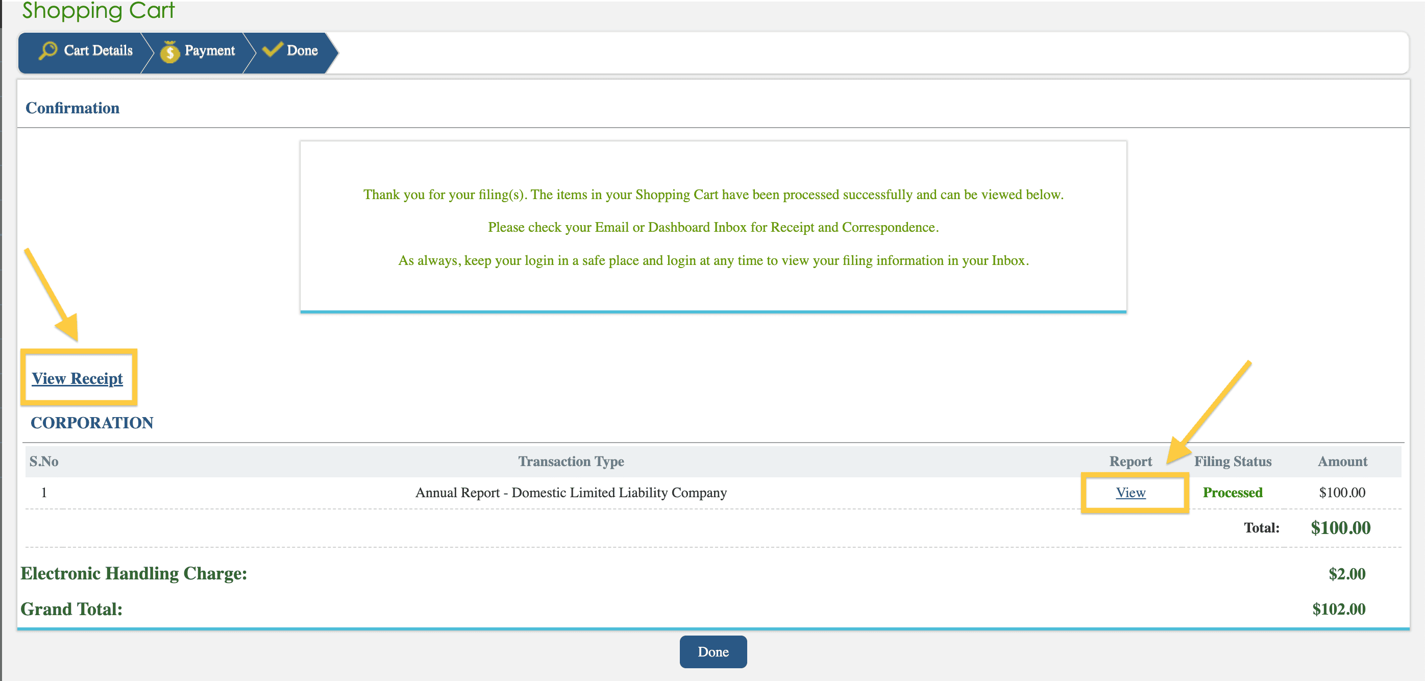 New Hampshire LLC Annual Report Confirmation